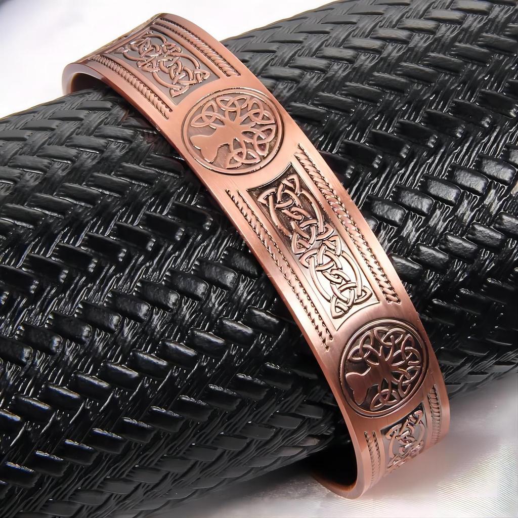 European and American Vintage Bronze Tree of Life Magnetic Bracelet for Men and Women