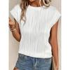 Модная женская блузка с круглым вырезом без рукавов в полоску, свободная и удобная, повседневная, элегантная футболка, летние однотонные офисные женские топы