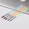 5PCs Exquisite Acrylic Crystal DIY Carving Pen UV Gel Coloring Manicure Brush Nail Art Accessories
