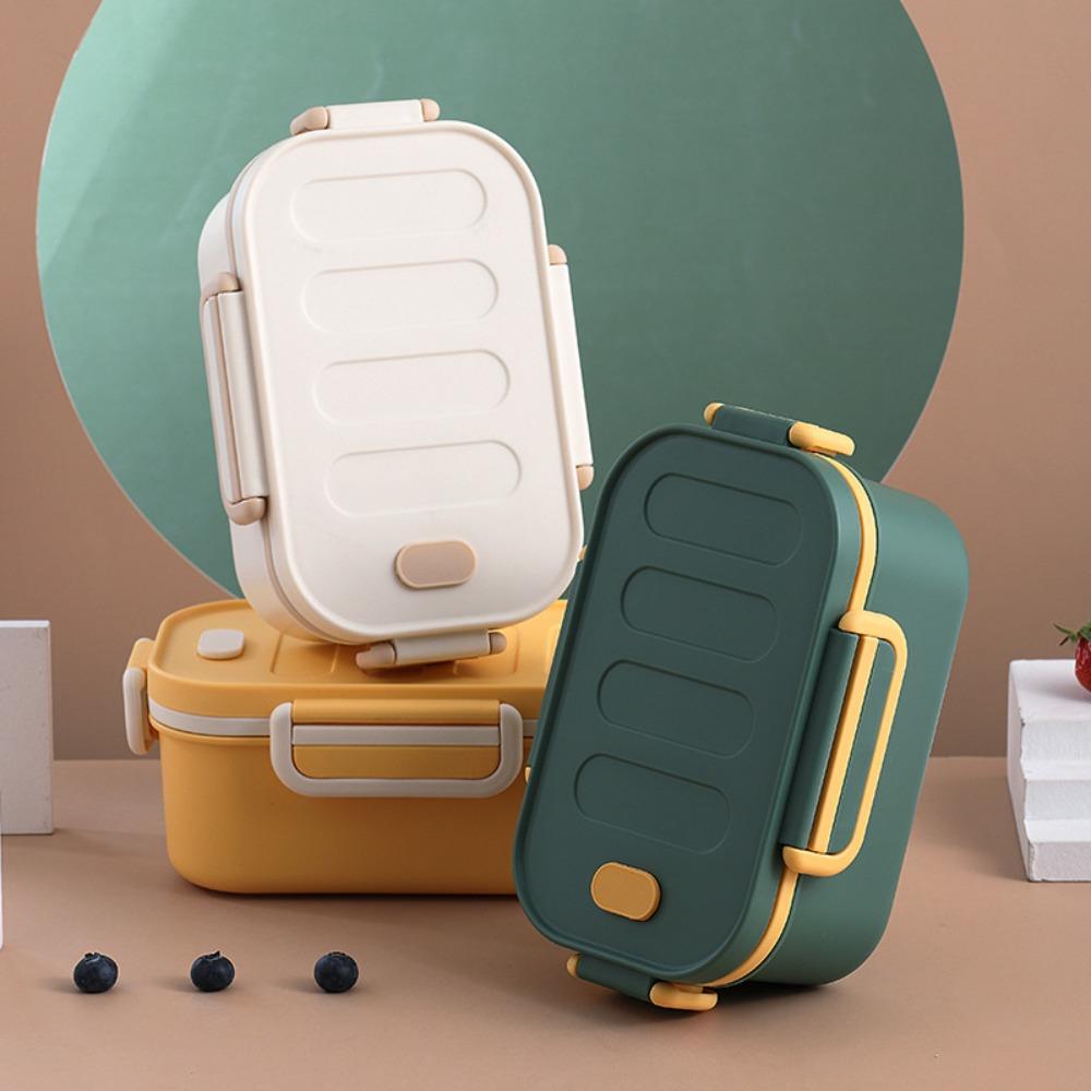 Two-Compartment Double-Layer Lunch Box Microwavable Food Storage Containers Divided Lunch Box Home