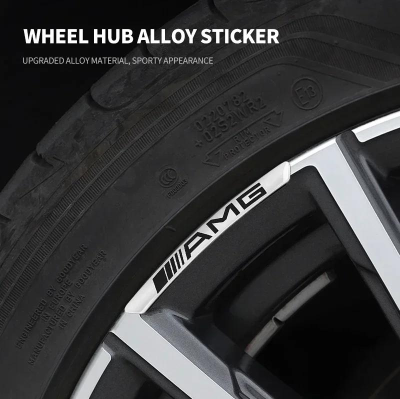 Wheel Hub Styling Stickers Decoration Strip For 4Pcs Car Mercedes Benz AMG GLA W176 CLK W209 W202 W220 W204 W203 W210 GLC