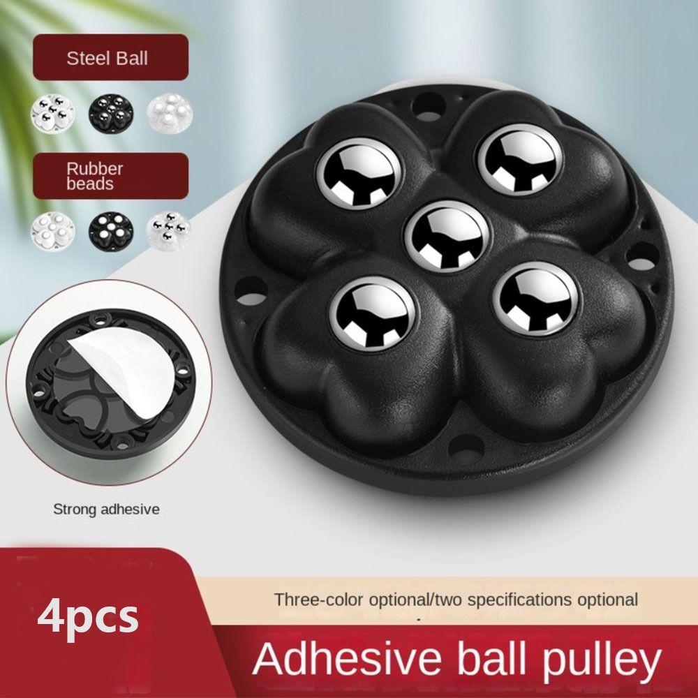 4Pcs Mute Furniture Casters Self Adhesive Universal  Pulley Storage Box Roller  for Storage Box