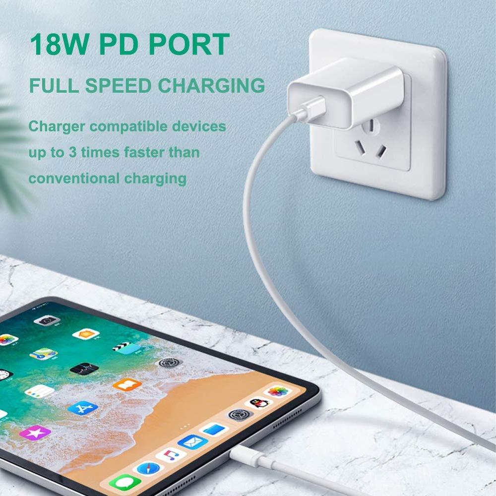 For Apple Charger 18W PD 3.0 Charger QC 4.0 3.0 USB Type C Quick Charge 4.0 For iPhone 11 12 Xs X 8 Ipad Fast Charging Power Type-C