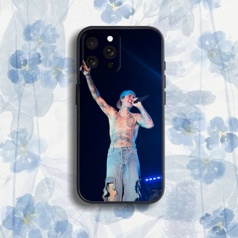 U-USA Justin B-Bieber Phone Case For iPhone 17,16,15,14,13,12,Pro,Max,Plus,E,SE4,Air,Mini Black Soft Box