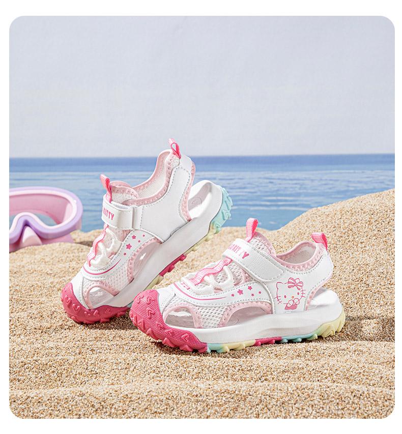 Kaiti Cat Children's Shoes - New Anti collision and Anti slip Beach Shoes for Middle and Large Children in Summer - Girls' Cartoon Baotou Sandals