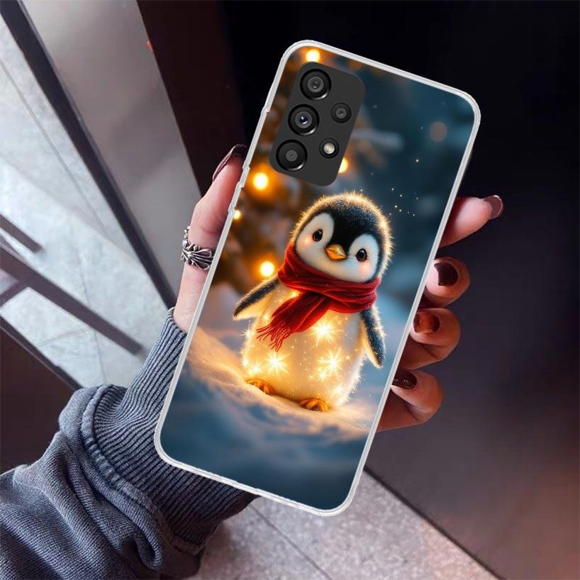 Christmas Penguin Phone Case For Samsung Galaxy A52 A51 A50S A32 A22 A12 A02S A72 A71 A31 A70 A30S Note 20 Ultra 10 Plus S10 Gal