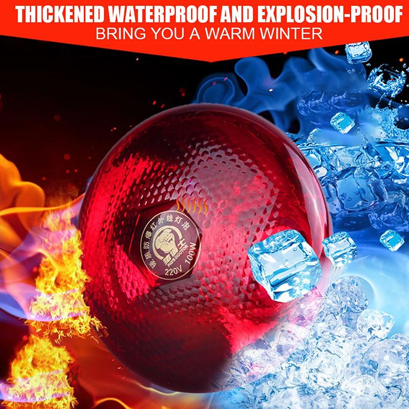 250 Вт инфракрасная лампа для обогрева птиц, водонепроницаемая, взрывозащищенная, утолщенная, подходит для поросят, кур, уток, птиц, E27, лампа для обогрева