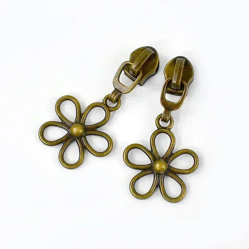 Meetee 5-20 шт. 5# Слайдер для нейлоновых молний, головка молнии из цинкового сплава, декор, бронзовый пуллер для молний, аксессуары для шитья куртки, пальто