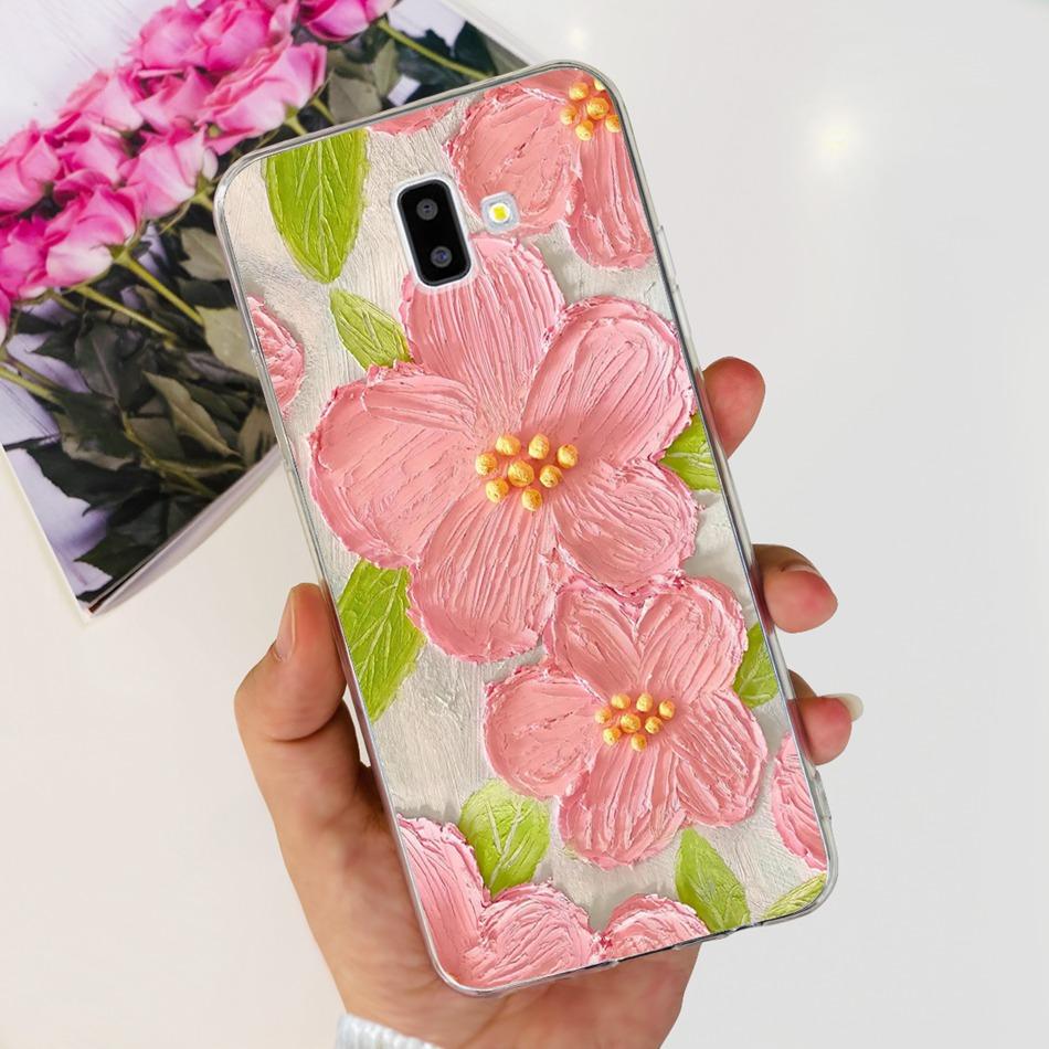 Чехол для Samsung Galaxy J6 Plus Samsung J6 2018 J 6 J6Plus J610F J600F Элегантная Печать Мягкий Силикон ТПУ Прозрачная Задняя Крышка Телефона