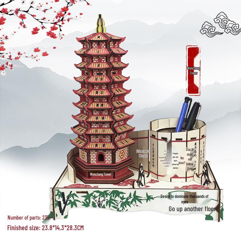 3D DIY Деревянный Набор Модели Виллы в Китайском Стиле