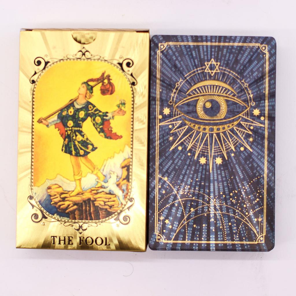 Blue-Gold Foil Rider-Waite 78-Card Tarot Deck with Guidebook