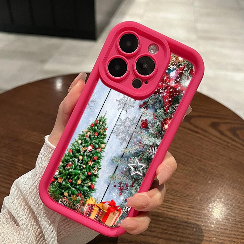 Ae116 Веселого Рождества С Новым годом художественные чехлы для телефонов iPhone 16 14 13 11 Pro Max 15 7 8 6s Plus 12 mini XR XS Max Angel Eye Ladder Защитный чехол