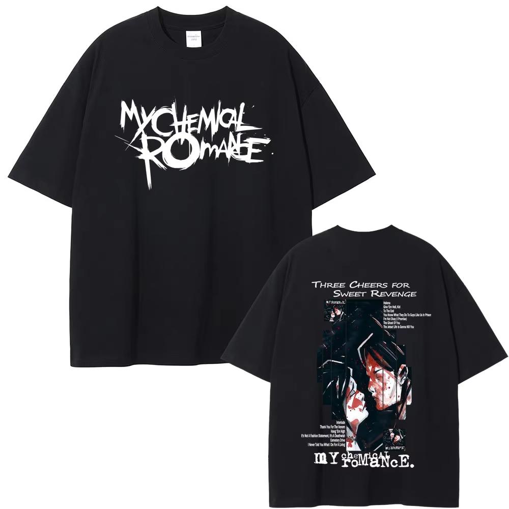 My Chemical Romance графика альбома Хлопковая футболка Мужская Ретро Мода Новый Летний Хип-хоп унисекс Короткий рукав Свободная футболка подарок фанату