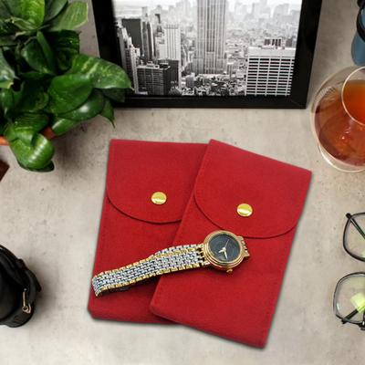 Сумка для часов, износостойкая, устойчивая к царапинам, ударопрочная, с кнопкой, короткая, бархатная, с защелкой, портативная, для упаковки ювелирных изделий, для ежедневного использования