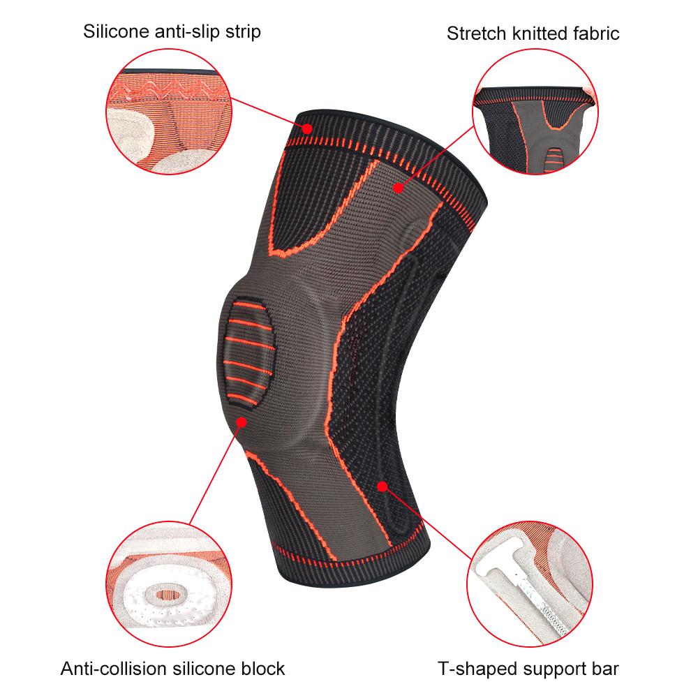Однокомпонентный компрессионный наколенник Женский Мужской Наколенник с поддержкой надколенника Наколенник для бегунов Баскетбола Активный Разрыв мениска Скольжение