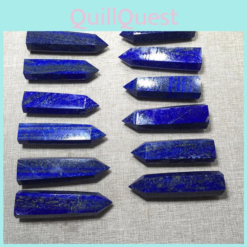 Natural Rock Lapis Lazuli Quartz Crystal Stone Point Healing Wand Dark Blue Gift Unique And Educational Healing Crystal