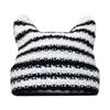 Новая японская уличная одежда Harajuku Beanie Little Devil полосатая вязаная шапка для женщин и девочек осень-зима милая шапка с кошачьими ушками