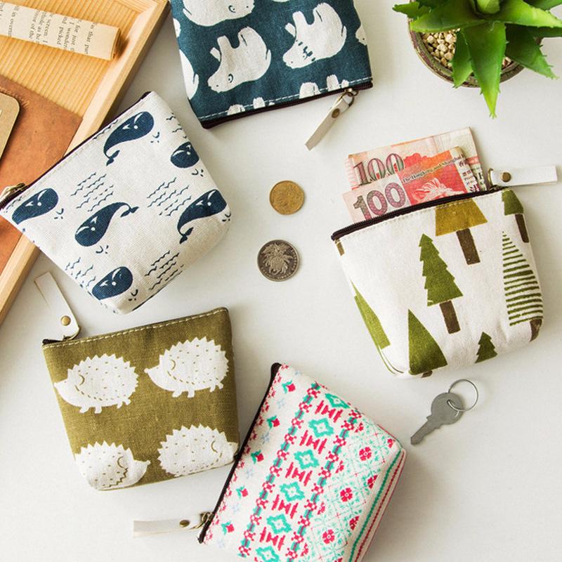 1 шт. мини женский кошелек держатель для монет кошелек сумки для денег холст монета ключ-карта кошелек на молнии смена