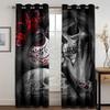 3D Смешной Страшный Трон Скелет Хэллоуин 2 Штуки Тонкие Детские Шторы Оконная Драпировка Декор Гостиной Спальни