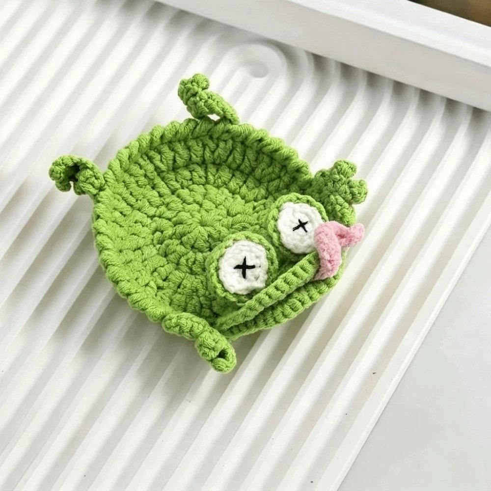Non-Slip Crochet Animal Coaster Funny Knitted Cup Mat Creative Heat Resistant Pat Home Decor