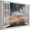 Canvas Print Window Autumn Mist In the Mountains
