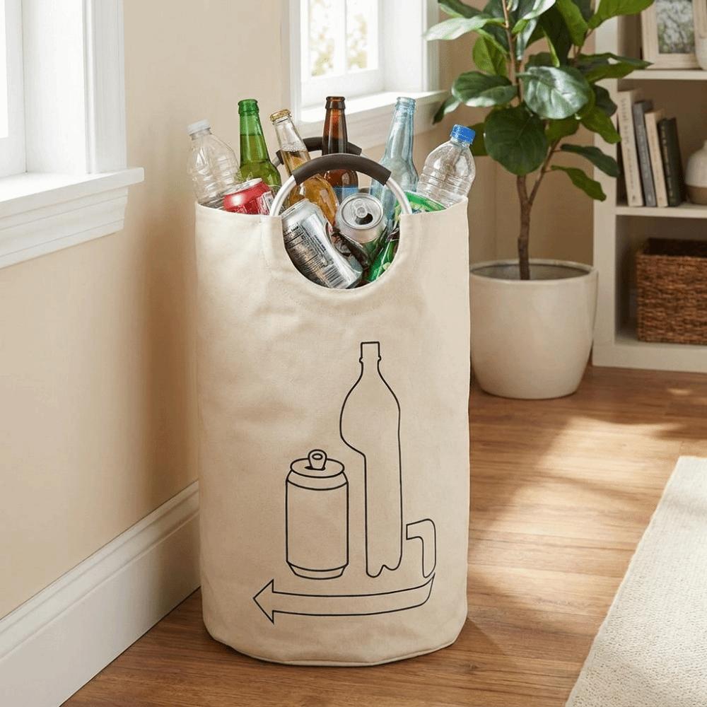 Oxford Cloth Bottle Collector Bag 90 L Recycling Bin Bag Empty Bottle Storage Basket Pantry Use