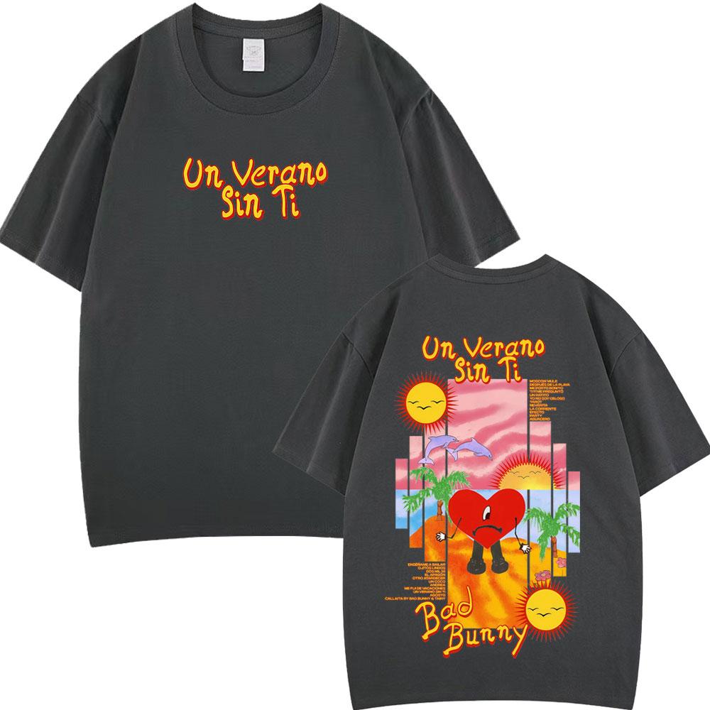 Bad Bunny Un Verano Sin Ti Fashion Printed Tees Men Women Oversized Tshirt Loose Casual Cotton Harajuku Shortsleeved Tshirts