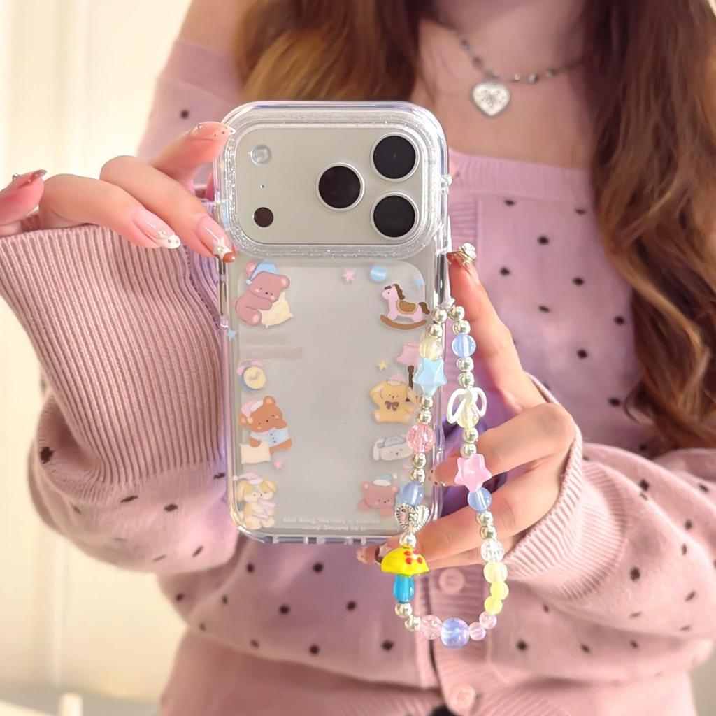Кукла-мишка в пижаме для iPhone16promax Apple 17 Pro чехол для мобильного телефона 15 защитный чехол 13/14 женский