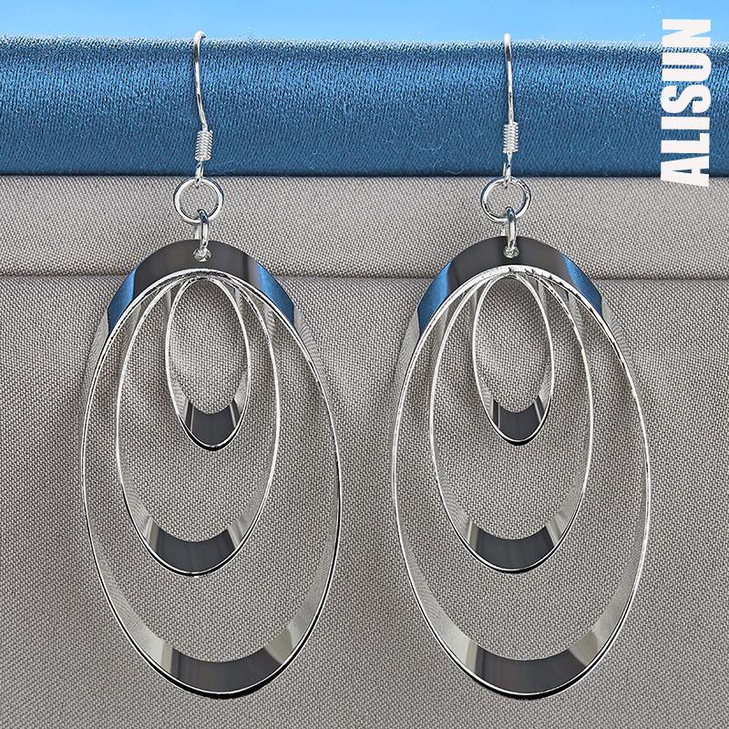 Женские многослойные полые серьги-кисточки из стерлингового серебра 925 пробы, длинные висячие серьги для пирсинга, модные свадебные украшения