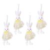 92MF 4Pcs Holiday Bunnies Ornaments Multicolor Hanging Decorations for Party