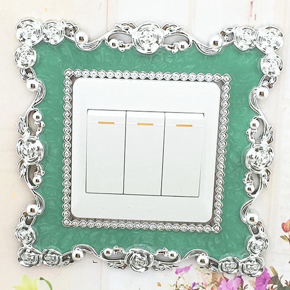 HS Home Switch Cover Square Shape Switch Wall Light Socket Stickers Room Decoration