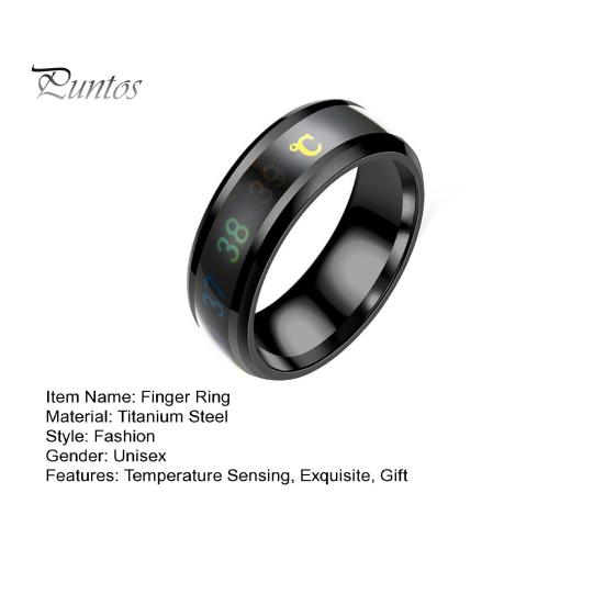 Обручальное кольцо из титановой стали, интеллектуальное кольцо с датчиком температуры тела, кольцо для личного здоровья, мужчины и женщины