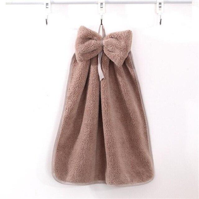 Полотенце для рук Bow Ткань из микрофибры Быстросохнущая Впитывающая влагу Сухая Подвешиваемая Стирка Полотенце для рук Ежедневное Использование Кухонные Туалетные Полотенца AVE