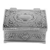 Vintage Jewelry Box Hand Carved Pattern Metal Small Antique Jewelry Organizer for Rings Earrings