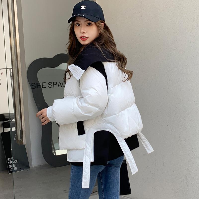 Двухсекционный пуховик женский зимняя куртка 2024 года контрастного цвета с небольшим утолщенным белым утиным пухом