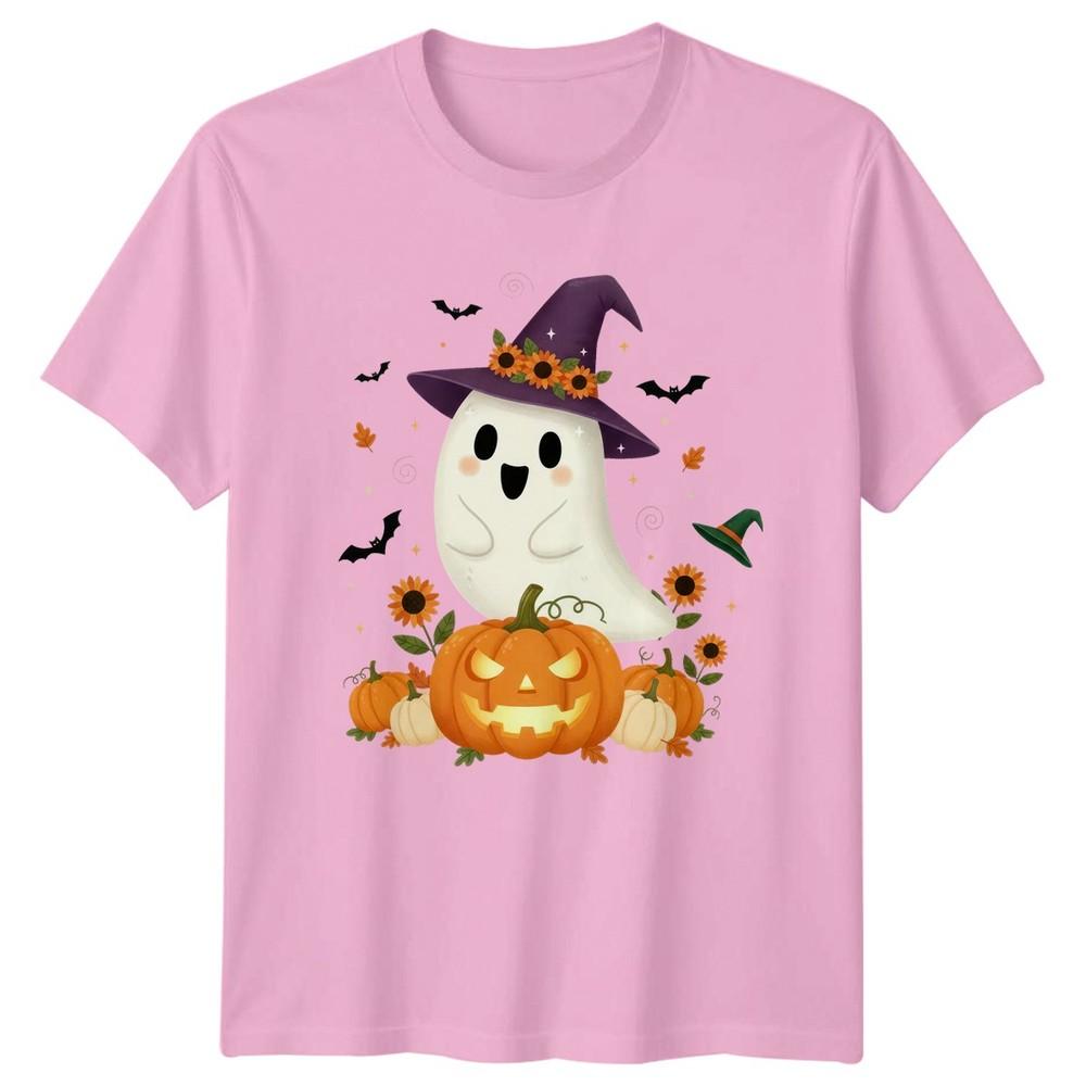 Happy Ghost Sunflower Witch Hat TShirt Cute Autumn Fall Gift For Him