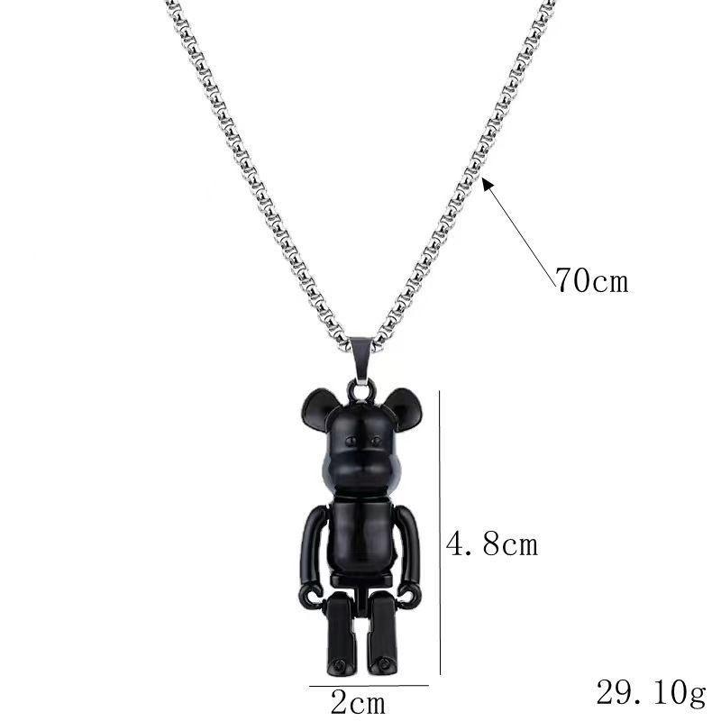 Limb Movement Violent Bear Мужское ожерелье Пара Хип-Хоп Длинный кулон Подвеска