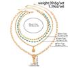 Necklace Set Turquoise Stone Necklace Golden Multi-layer Necklace Retro Jewelry Set  Girls