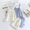 Women's Summer Cotton Gauze Pajama Set - Korean Camisole & Shorts, Sweet and Loose Homewear.