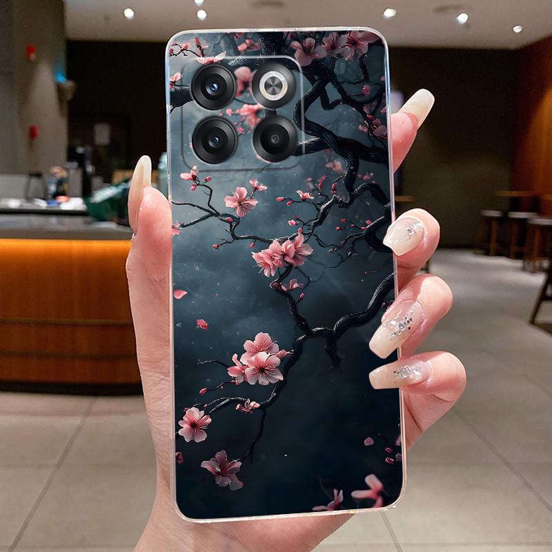 Phone Case For OnePlus Ace Pro/10T Casing Clear Slim Soft Silicone TPU Case Luxury Fashion Butterfly Flower Patterns Back Cover