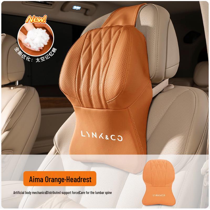 Lynk & Co Car Headrest & Lumbar Support Set for 01/06/07/08/09/10EMP/Z20/900 - Neck & Waist Protection.