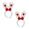Living Duo Party Headband Accessories Set of 2, 30. Heart Ribbon Rabbit White (106)