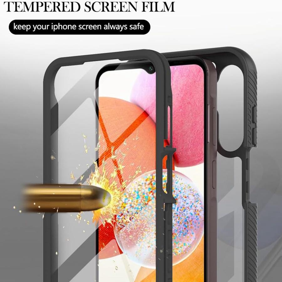For Samsung Galaxy A17 / A17 5G Case with Built-in Screen Protector Full Protective Cover Heavy Duty Shockproof Slim Silicone Bumper Clear Phone Case