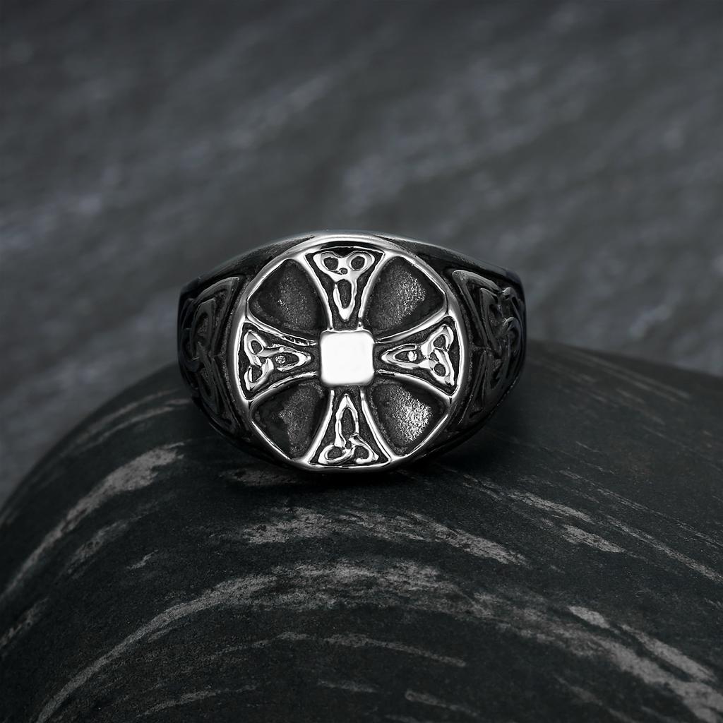 Trendy Cross Viking Men's Retro Ring