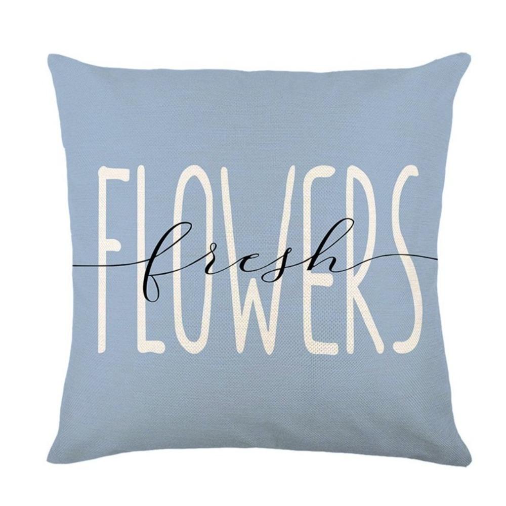 Linen Hydrangea Cushion Cover Flower Printed Cushion Case Pillowslip Throw Pillow Cover  Bedroom