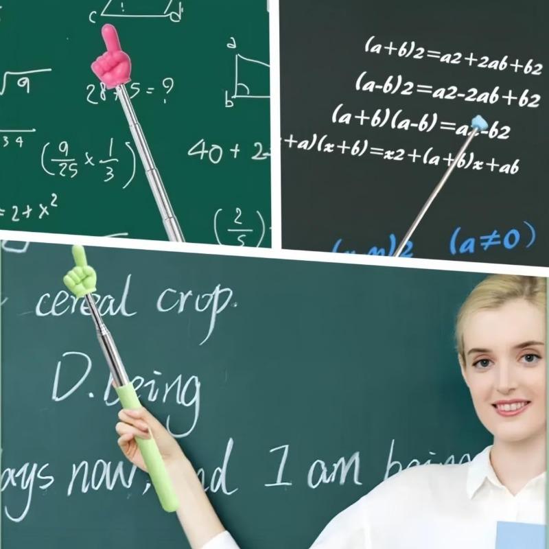 1pcs Retractable Dual-Hand Teaching Tool Guiding Students Reading Pen Finger Pointer Stick