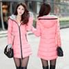 Mid-length Cotton-padded Jacket Women's Winter New Gloves Slim-fit Hooded Women's Down Padded Jacket