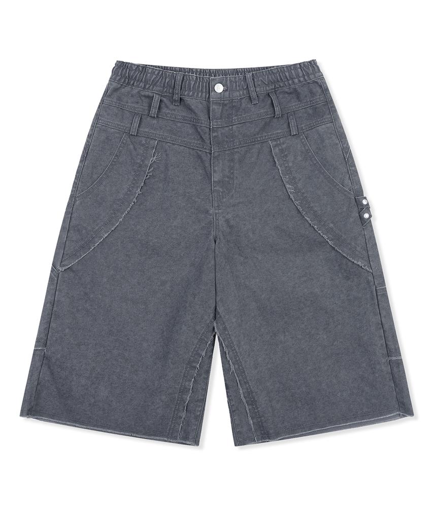 XTONZ Xp332 Twine Chain Bermuda Cotton Pants (Charcoal)
