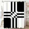 Black White Shower Curtain 3D Printed Waterproof Washable Decorative Bathtub Liner For Home Bathroom Accessories Large Size (180