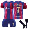 2324 Barcelona Home Football Jerseys Shorts Socks Set New Season Shorts Socks Adult Sizes Outfits